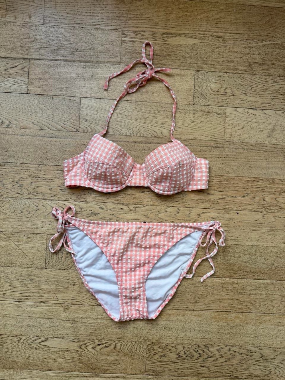 Y2K J.Crew Pink Gingham Bikini Set Coquette Retro Swimsuit